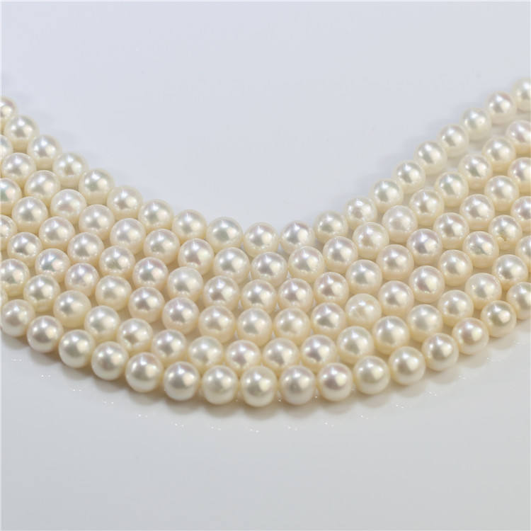 7-8mm Round AA Natural Pearl Real Freshwater Cultured Round pearl wholesale 1